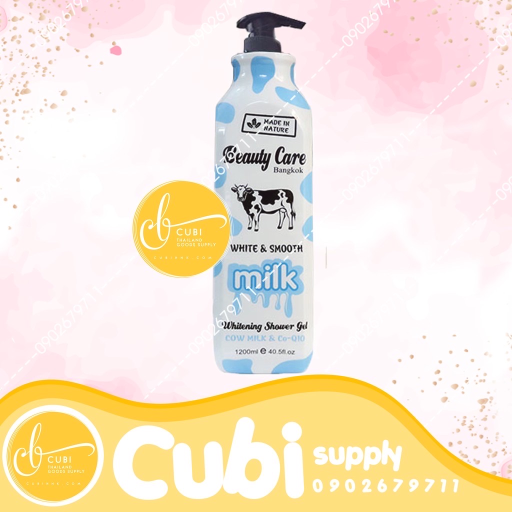 Sữa Tắm Dưỡng Trắng Da BEAUTY CARE BANGKOK 1200ml Thái Lan - Bò Màu Xanh