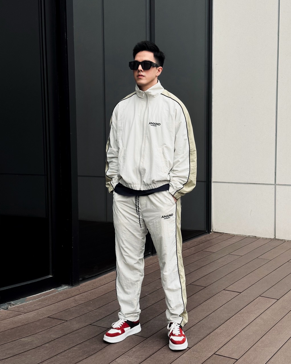 Bộ Gió Amand x Anh Vũ Beyond Tracksuit - Green/ White/Black