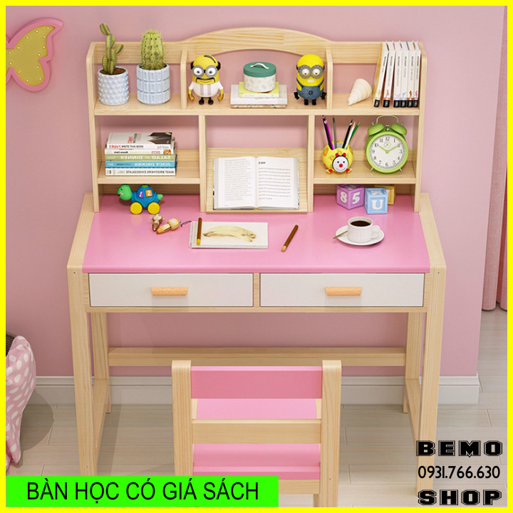 [ SIÊU ĐẸP ] Bộ bàn ghế ngồi học cho bé.Có thể thay đổi chiều cao cả bàn và ghế cho bé.KT: 100 x 50 x 62-75 (cm)