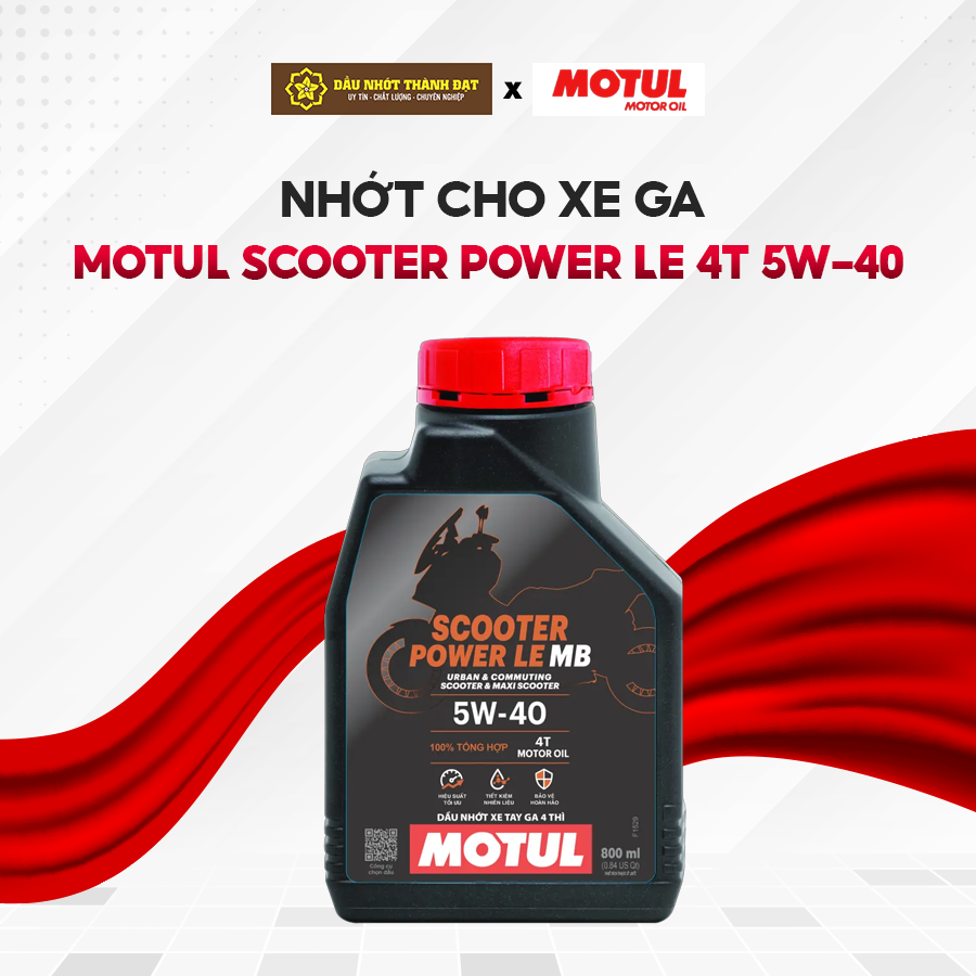 Motul Scooter Power Le 4t 5W40 0.8L Lubricant - High Quality Synthetic Scooter Oil Giá 198,000 Đồng*Miễn phí vận chuyển