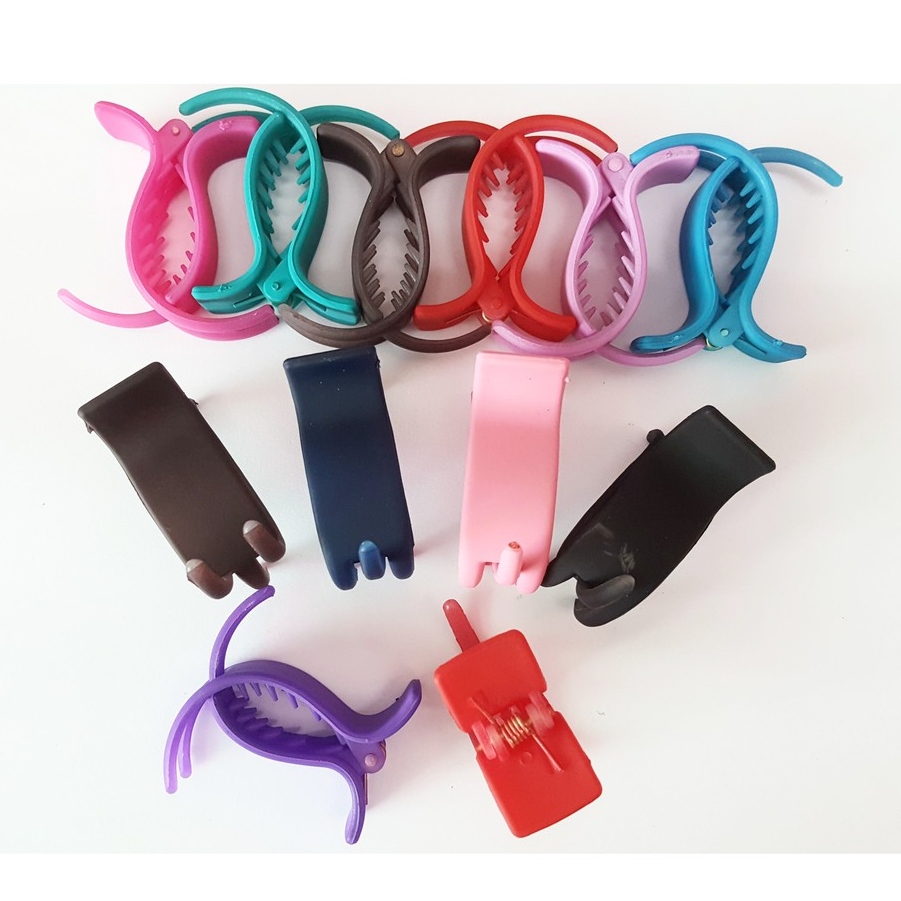 2 cái kẹp gấp tóc 3 răng vuông nhám bền đẹp thiết kế đơn giản sang trọng bán lẻ giá sỉ