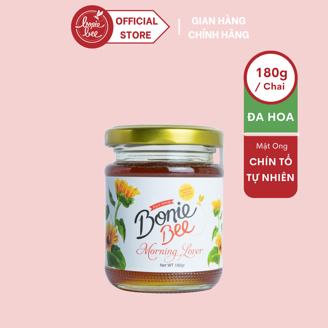Mật Ong Bonie Bee Nguyên Chất Từ Đa Hoa - Chín Tự Nhiên Từ Tổ - Morning Lover - 180gr