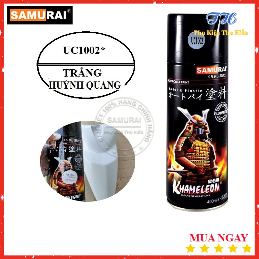 [HCM]Chai Sơn Xịt Samurai Màu Trắng Huỳnh Quang - UC1002*