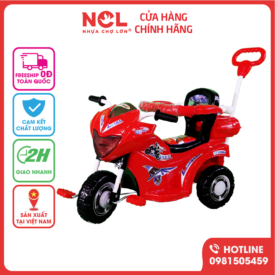 Xe 3 Bánh Trẻ Em Nhựa Chợ Lớn L9 Police K1 BH Dành Cho Bé Từ 2 - 3 Tuổi