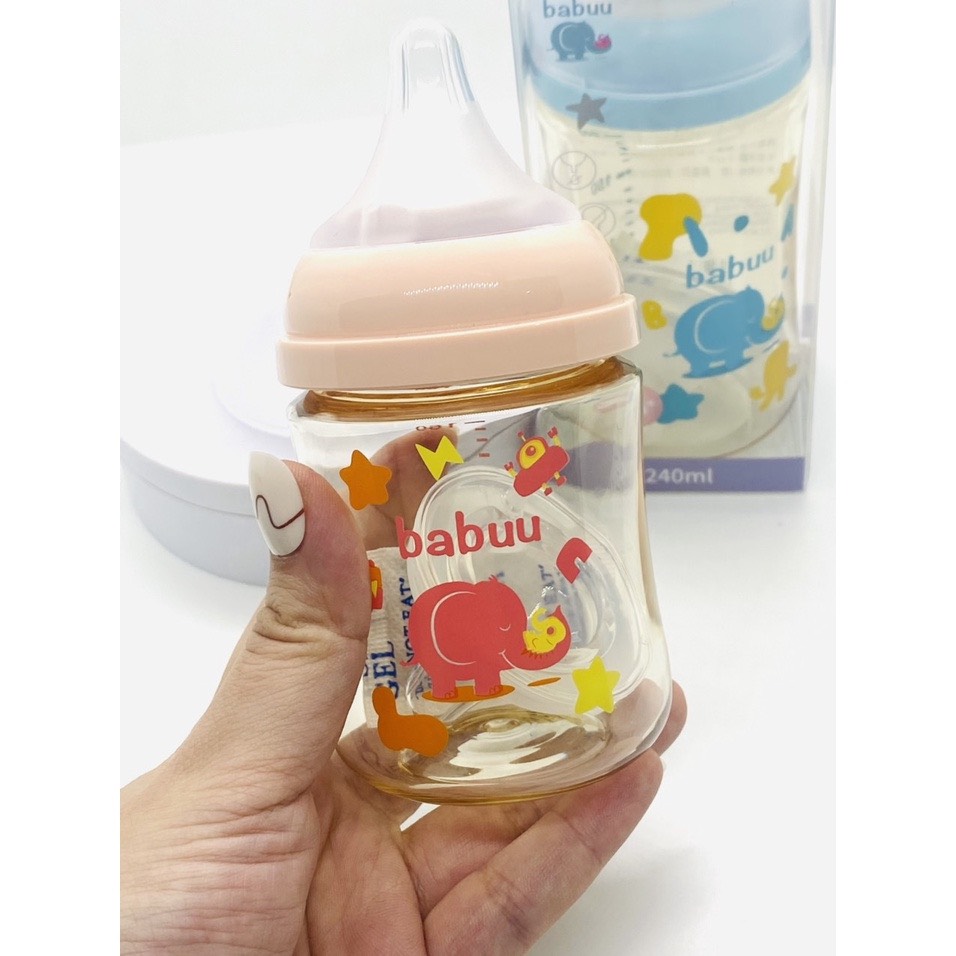 - bình sữa cổ rộng ppsu babuu 90ml/120ml/160ml/240ml/300ml