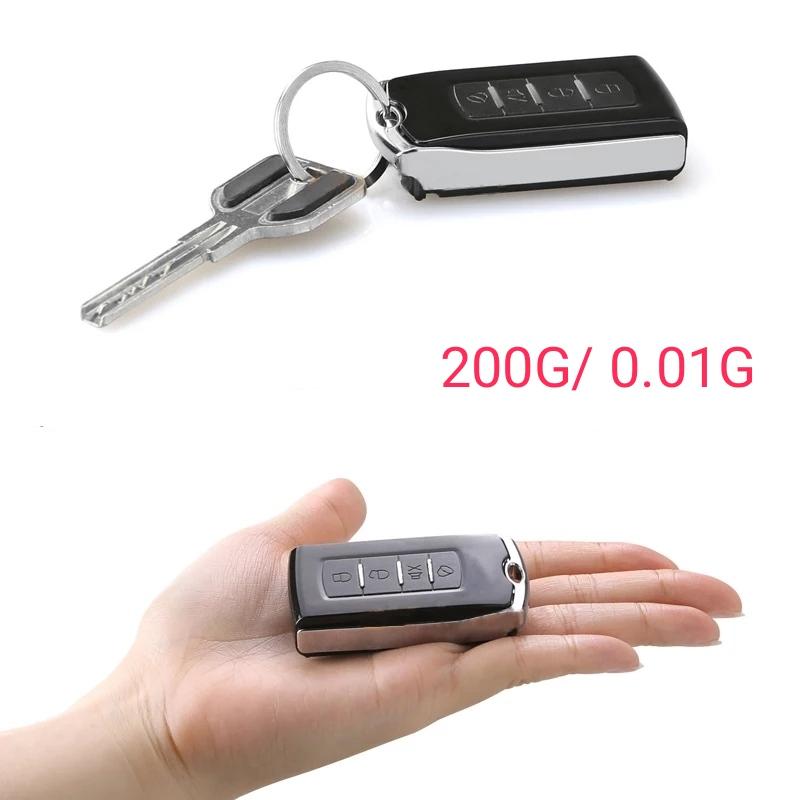 Cân Tiểu Ly Điện Tử Mini dạng remote Móc Khóa ô tô Chính Xác Cao 200g 0.01g KC200
