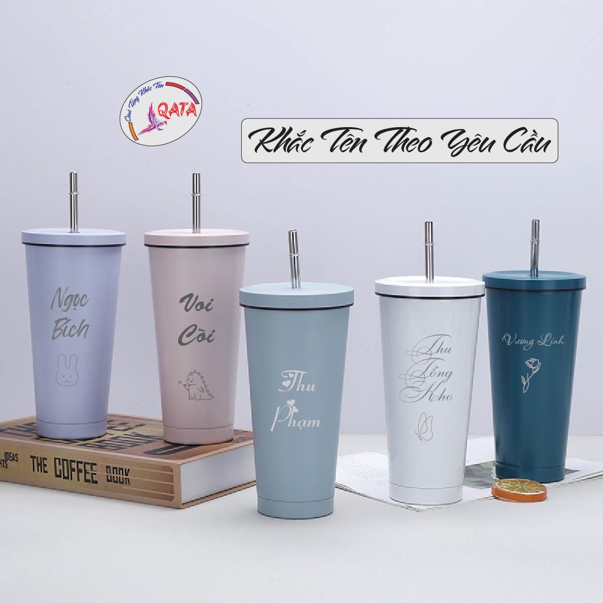 Ly giữ nhiệt cao cấp pastel 500ml giữ nhiệt 8-12 tiếng khắc tên theo yêu cầu