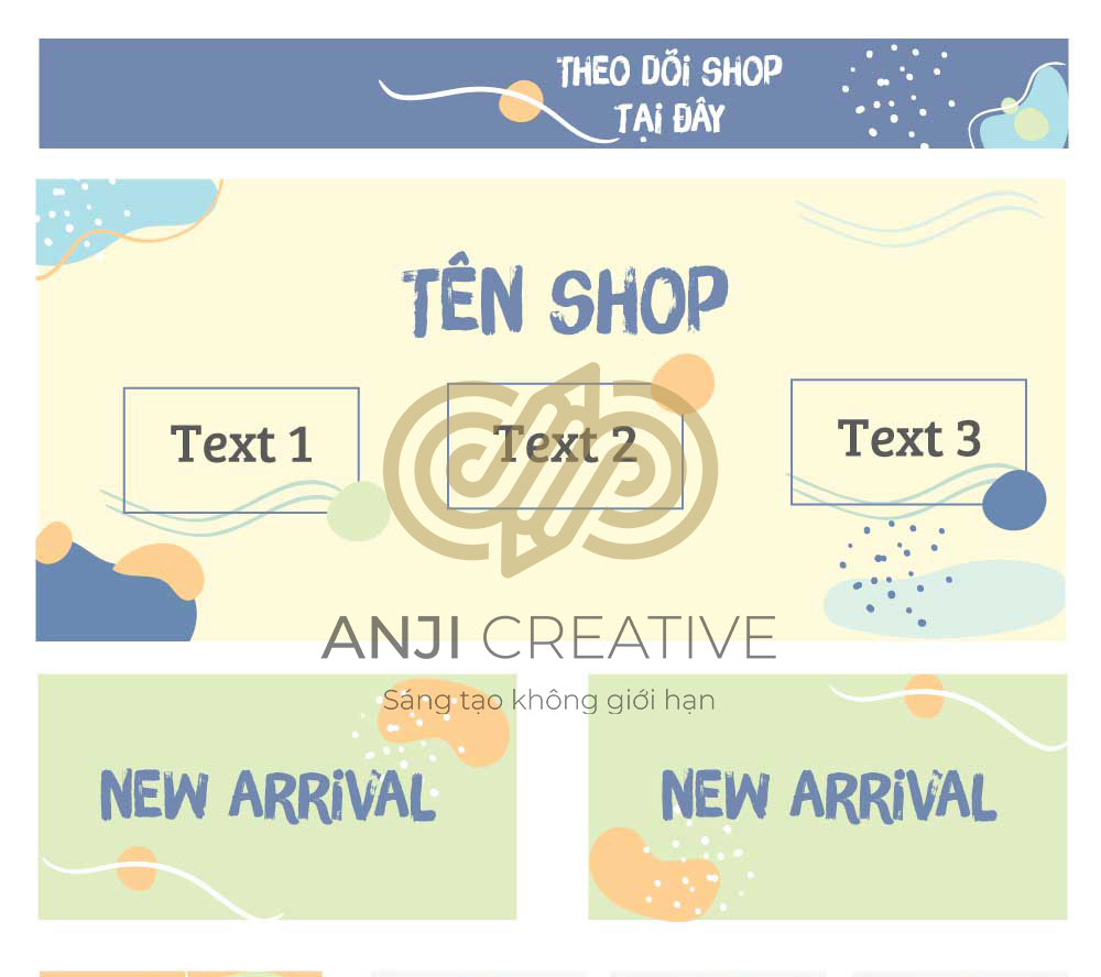 6 Banner trang trí gian hàng cơ bản - Ngành hàng Thời trang AnJi Creative