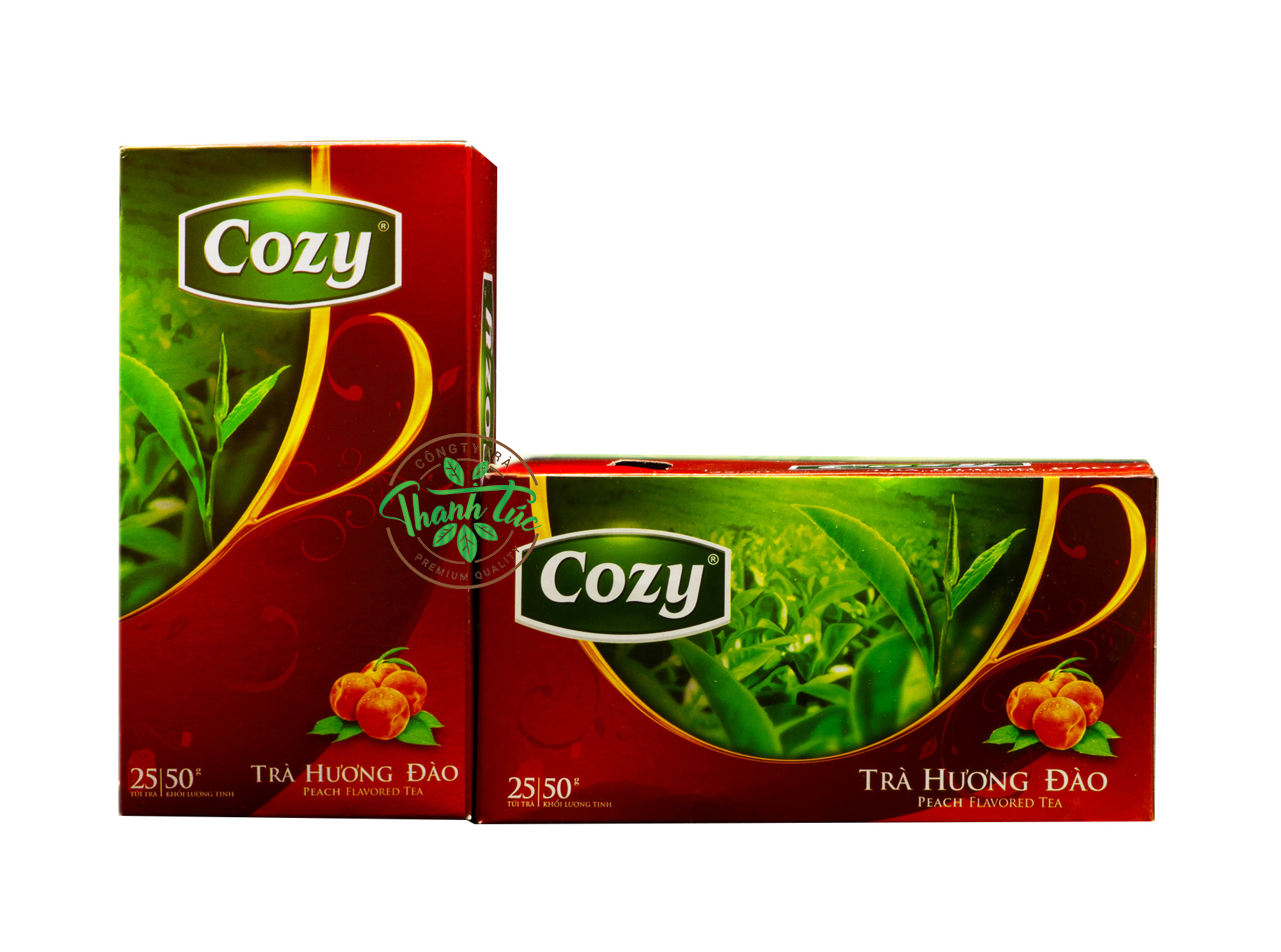 Trà túi lọc cozy đào hộp 25 gói