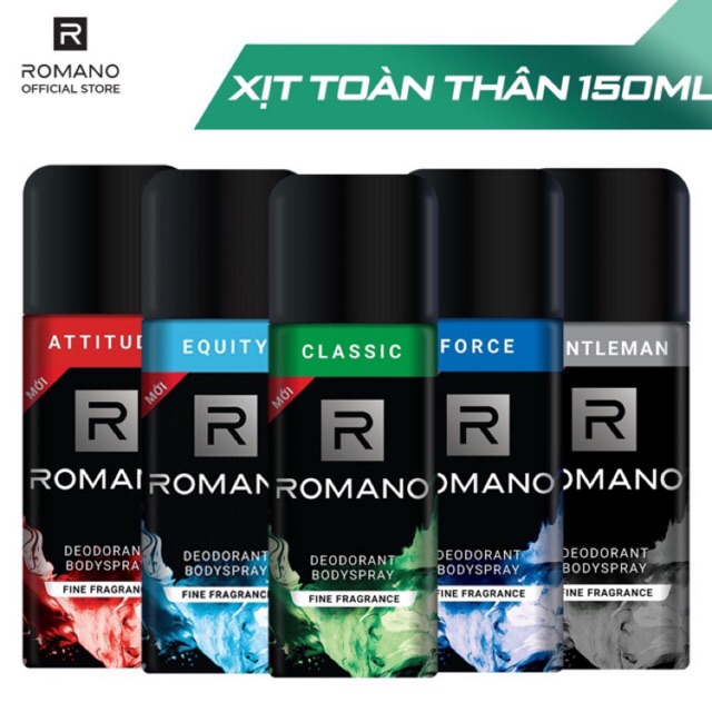 Romano - Xịt ngăn mùi toàn thân 150ml