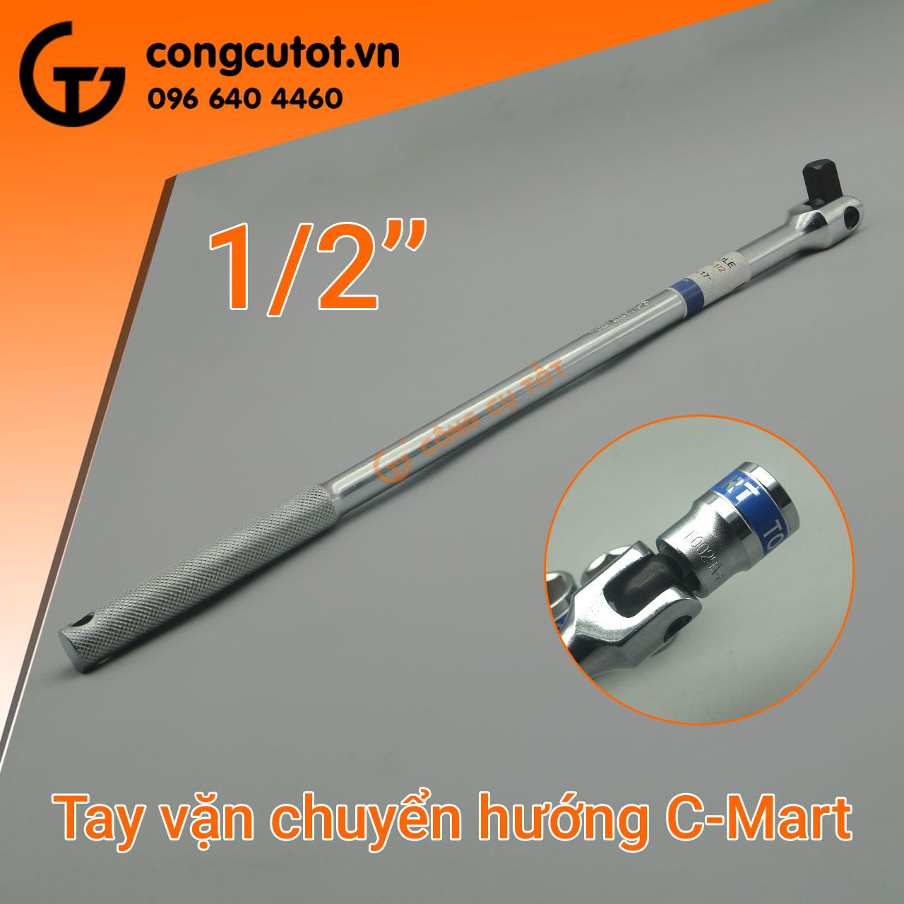 Tay vặn chuyển hướng 1/2 inch C-MART F0026-1/2 làm từ hợp kim Chrome vanadi cứng cáp,chắc chắn và chống gỉ` Dùng để vặn tháo mở siết bu lông, đai ốc với đầu tuýp 1/2''