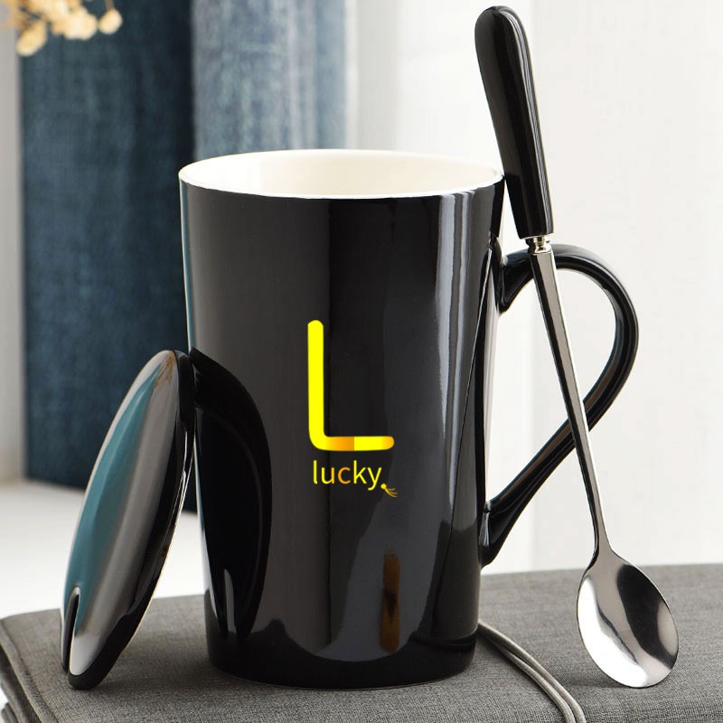 Ly cốc sứ cao cấp có nắp Lucky cực đẹp