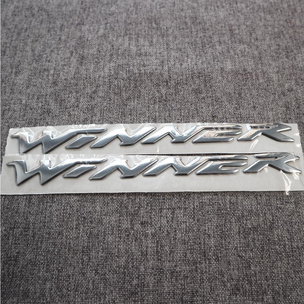 [HCM]Bộ tem logo chữ nổi xe máy Honda Winner chất liệu nhựa dẻo si bóng màu trắng