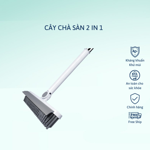 Cây chà sàn nhà tắm đa năng 2 trong 1, chổi cọ sàn và gạt nước – Geraki