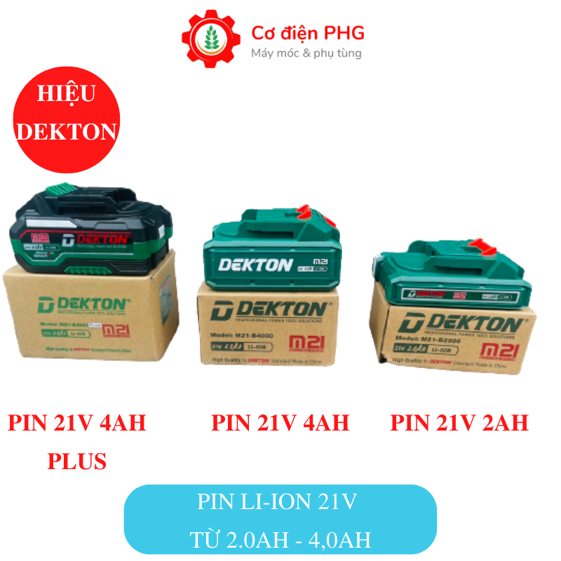 Pin DekTon hệ chân Pin M21 2AH/4AH/4AHPLUS. Dùng phù hợp tất cả các cả máy dùng chân M21. Pin BH 6T