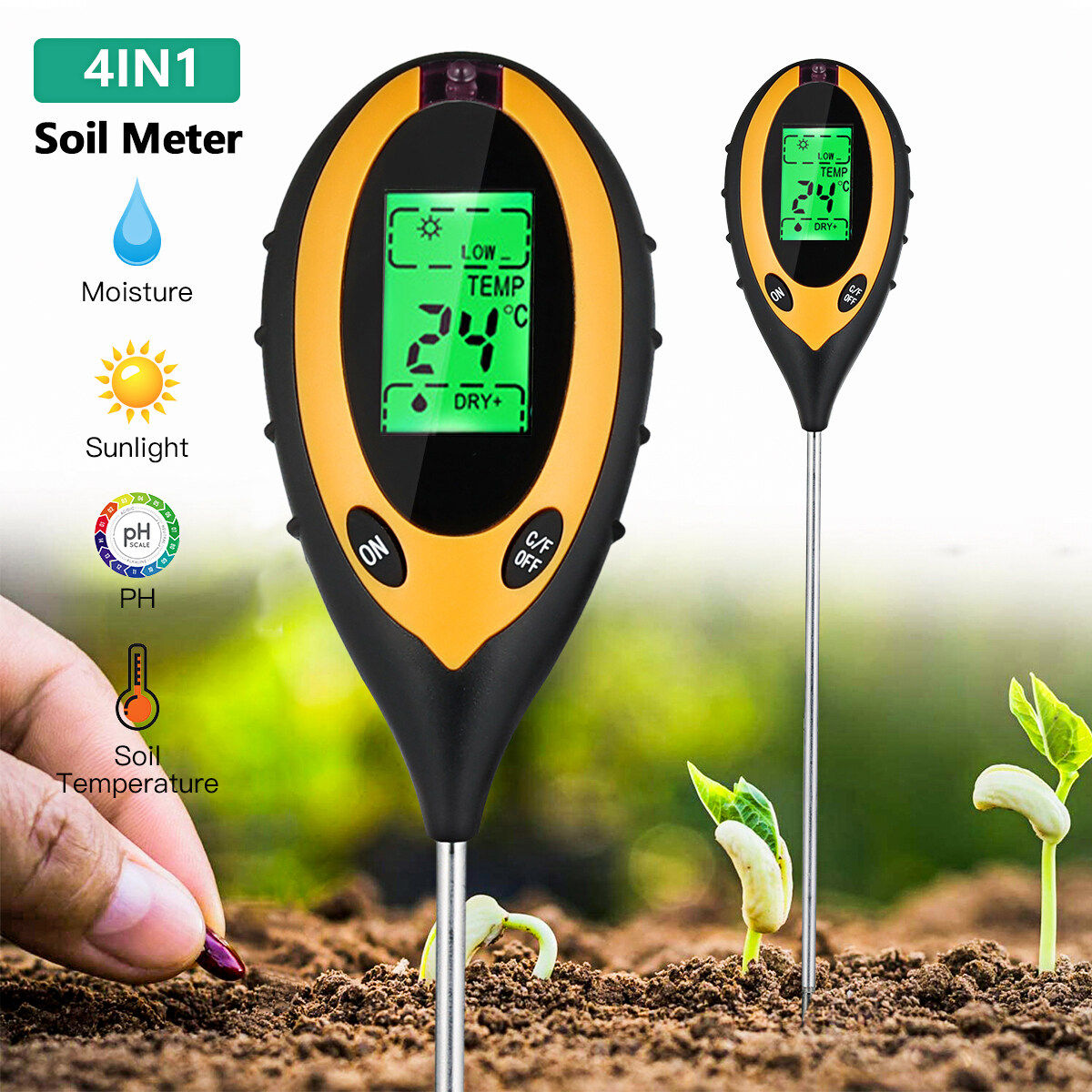 Máy đo độ ph đất, thiết bị đo ph đất 4-1 - lamjad