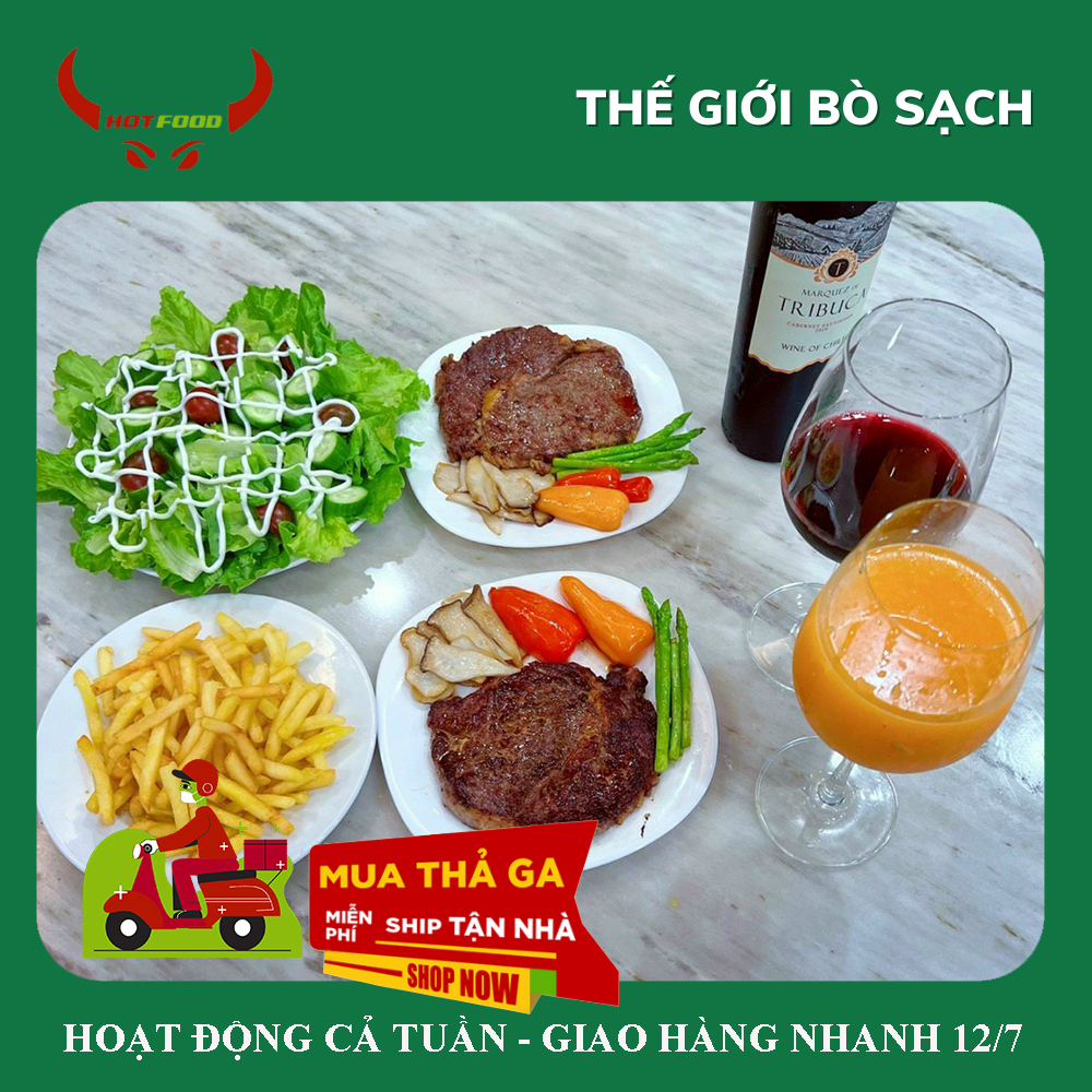 [ Miễn Phí Giao Hàng ]Ribeye Kobe Bò Úc- Đầu Thăn Kobe Úc  Làm món Sốt Tiêu Đen, Hầm Đậu Tương, Beefsteak -1Kg - Giao Nhanh HCM