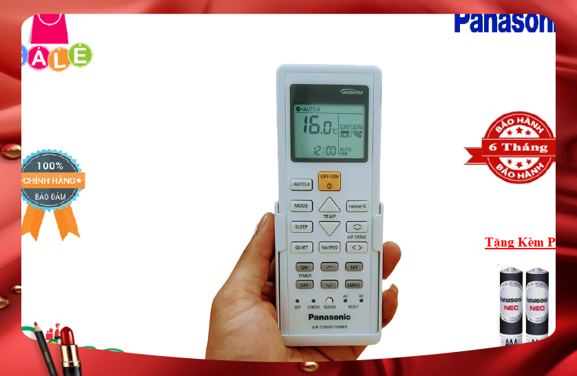 Remote Điều khiển điều hòa PANASONIC 1 CHIỀU VÀ 2 CHIỀU Inverter- Hàng chính hãng mới 100% FULLBOX-Tặng kèm Pin