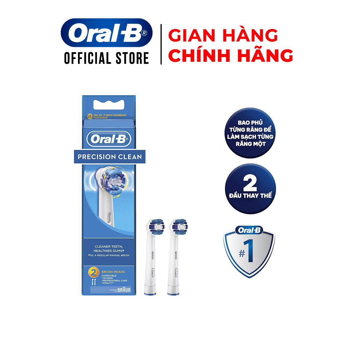 Đầu bàn chải Oral-B Precision Clean- Hàng chính hãng 100%