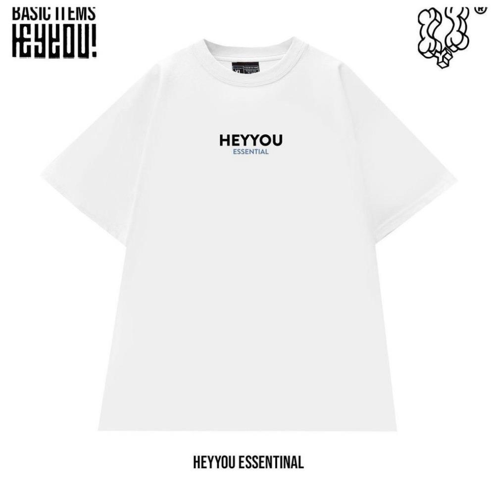 Dáng Rộng Áo thun in chữ mẫu Heyyou Essential đen và trắng form rộng nam nữ local brand chính hãng