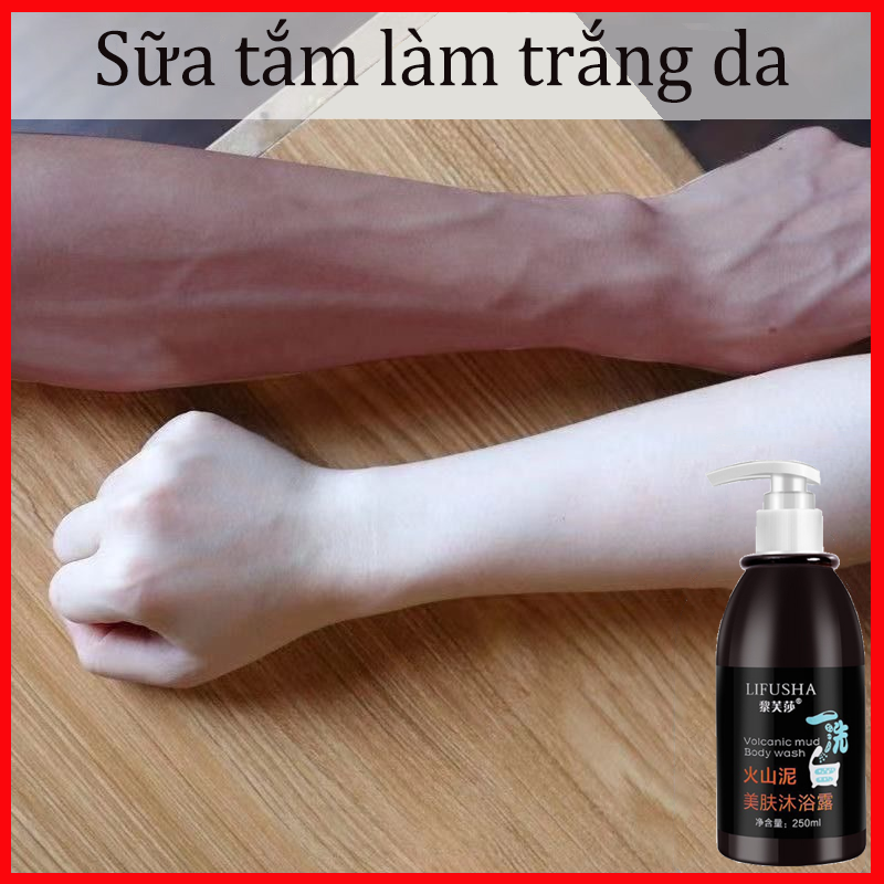Sữa tắm sữa tắm làm trắng da sữa tắm làm trắng da bùn núi lửa vũ khí làm trắng thần kỳ làm sạch sâu càng tắm càng trắng làm trắng toàn thân dùng cho cả nam và nữ 250ml làm sạch sâu cho da