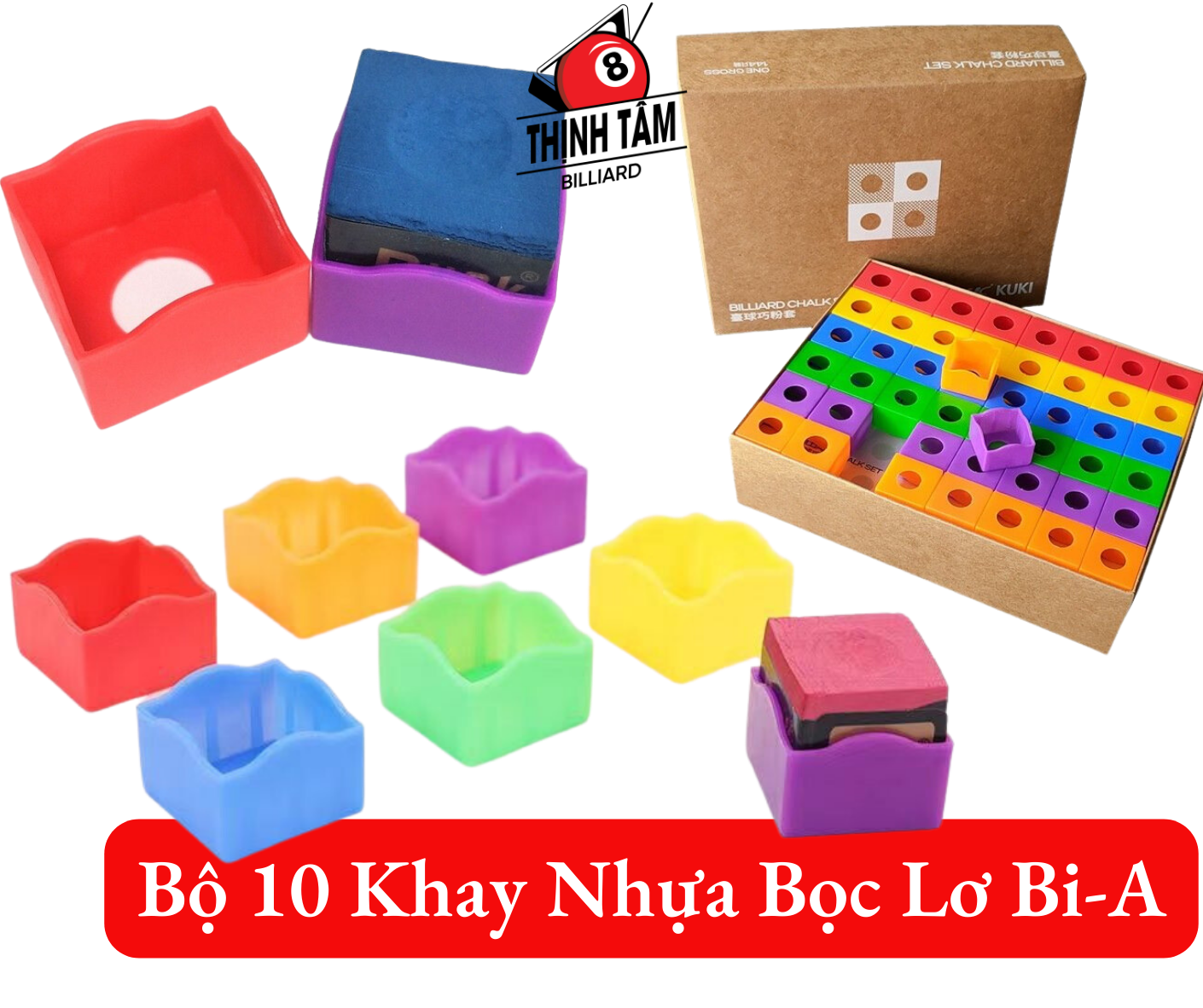 Bộ 10 khay nhựa bọc lơ bida, khay nhựa pp bảo vệ lơ bi-a