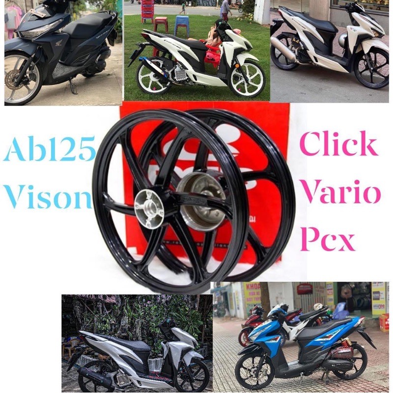 Vành đúc 6 cây mâm rcb chính hãng Racing boy click vario SIZE 1.4 1.4 / 17inches