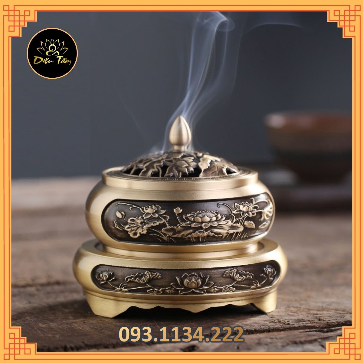 Lư xông trầm vừa là Đôn, chân đế để lư hương xông trầm, cóc, tỳ hưu, ấm trà, tượng bằng ĐỒNG NGUYÊN KHỐI