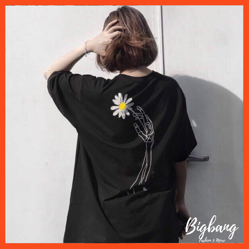 Sale hot! Áo phông tay lỡ nam nữ form rộng in hình hoa cúc cực yêu, áo thun nam nữ unisex dáng rộng tay lỡ hot hit cực ưu đãi - Bigbang Shop