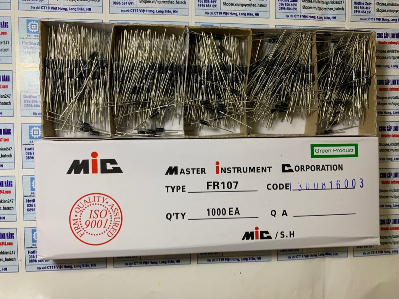 Diode xung 1a 1000v fr107 dip túi 10 con