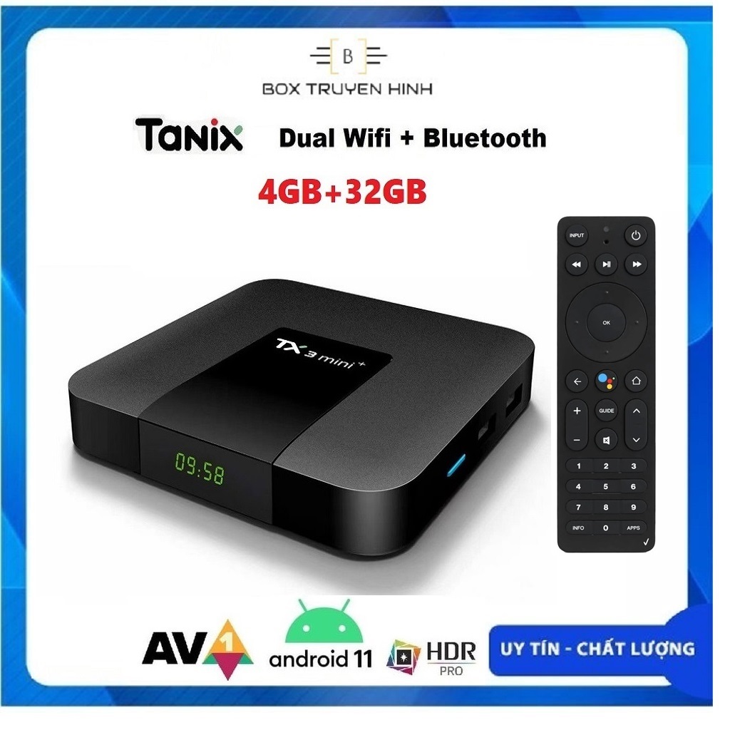 Android Box TX3 Mini Plus NEW, Remote giọng nói, S905W2, Ram 4GB, Bộ nhớ 32GB, Wifi 2 băng tần, Bluetooth 5.1 cấu hình mạnh mẽ