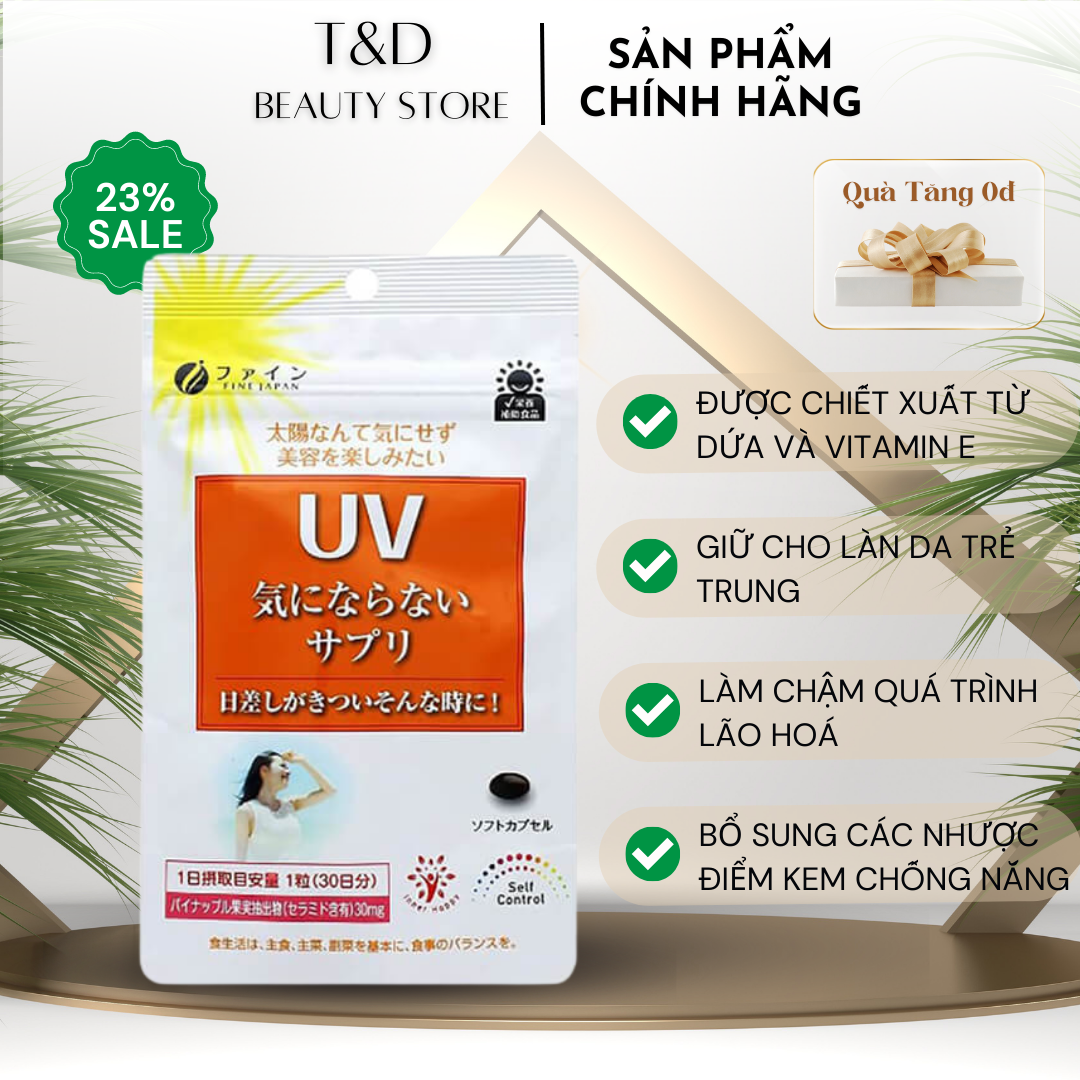 Viên Uống Chống Nắng UV Fine Japan Nhật Bản Gói 30 Viên