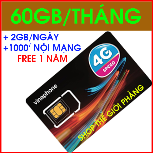 Sim 4G vinaphone trọn gói 60gb/tháng 1 năm không cần nạp tiền