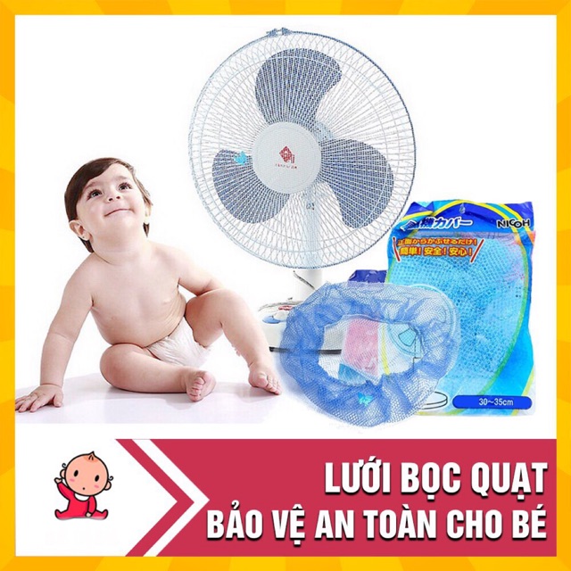 Freeship- lưới bọc quạt an toàn cho bé