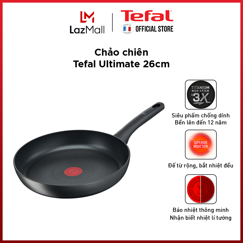 Chảo chiên chống dính đáy từ Tefal Ultimate 26cm, dùng cho mọi loại bếp - Sản xuất tại Pháp - Gian hàng chính hãng bảo hành 2 năm - G2680572