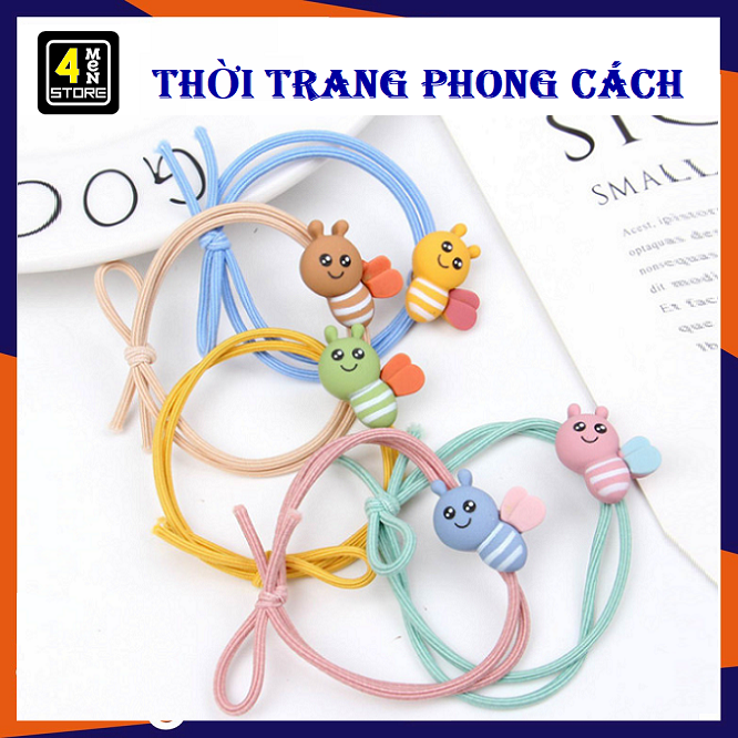 [HCM]⚡ Set 10 Cột Tóc Buộc Tóc Con Ông Cute Được Tùy Chọn Màu - Combo 10 Dây Buộc Tóc Trang Trí Hình Con Ông Dễ Thương ⚡