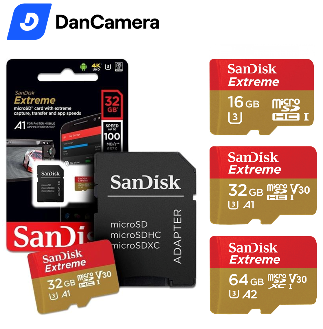 Thẻ nhớ Sandisk Extreme chính hãng tốc độ đọc, ghi cao | Chuyên dụng cho camera hành động GoPro, Insta360, DJI , điện thoại