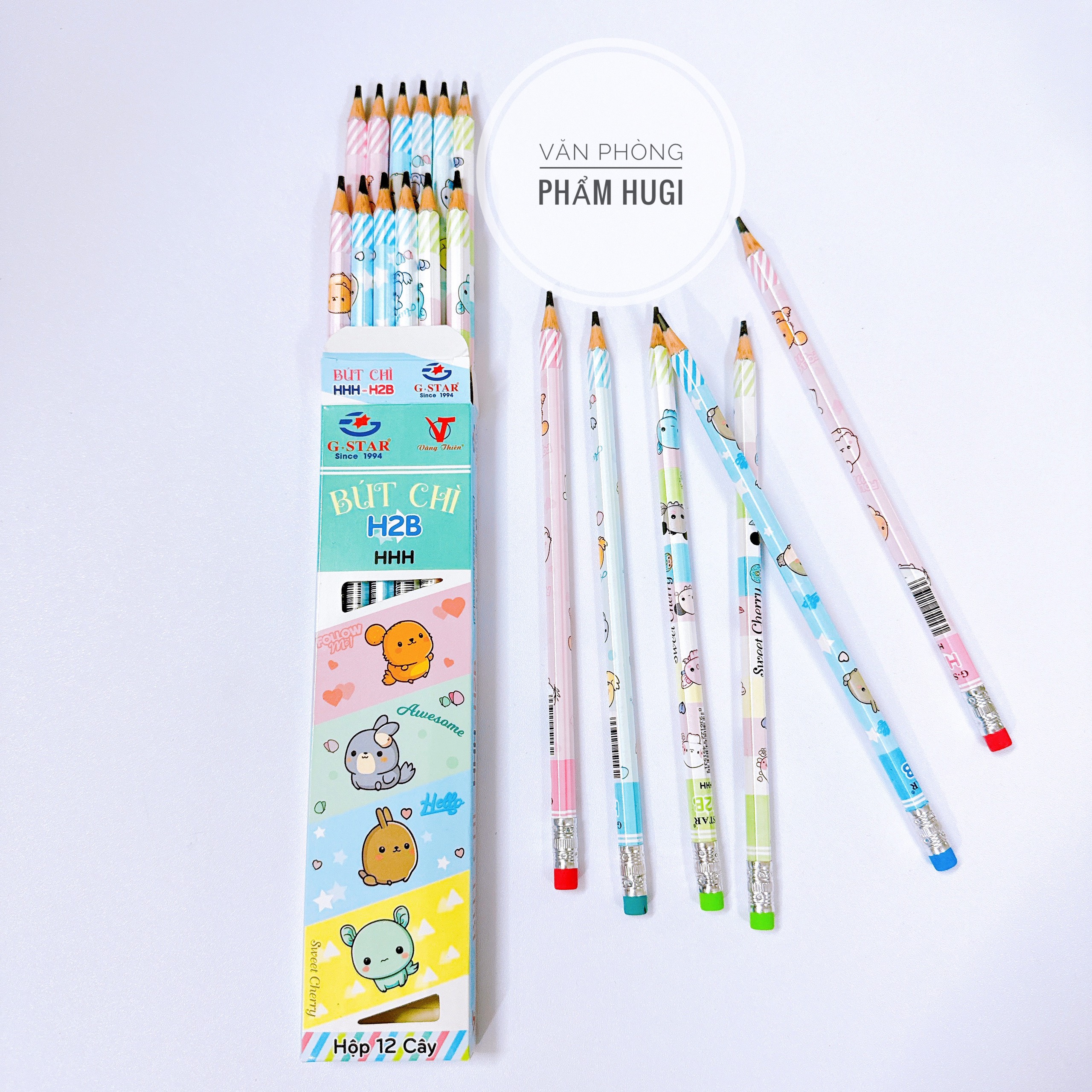 Hộp 12 Cây Bút Chì Đen GSTAR Ngòi HB nhiều mẫu dành cho học sinh
