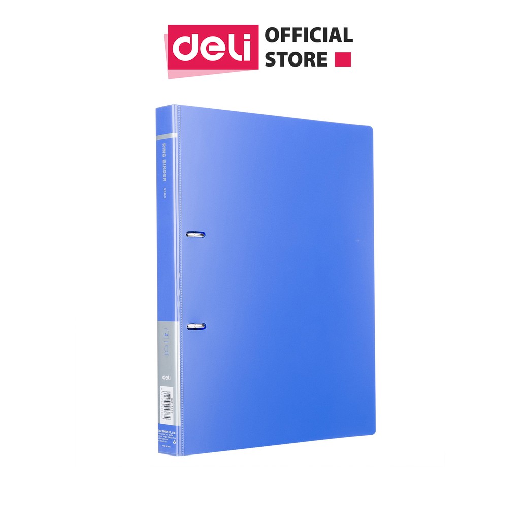 File còng nhẫn 2 càng a4 deli - xanh dương - 1 chiếc - 5383