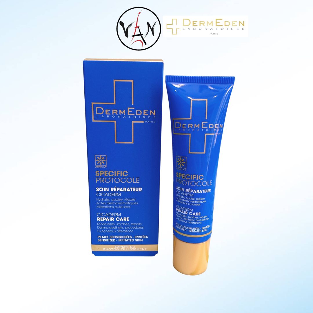 Kem dưỡng ẩm phục hồi da dermeden repair care trước và sau khi can thiệp thẩm mỹ 30ml