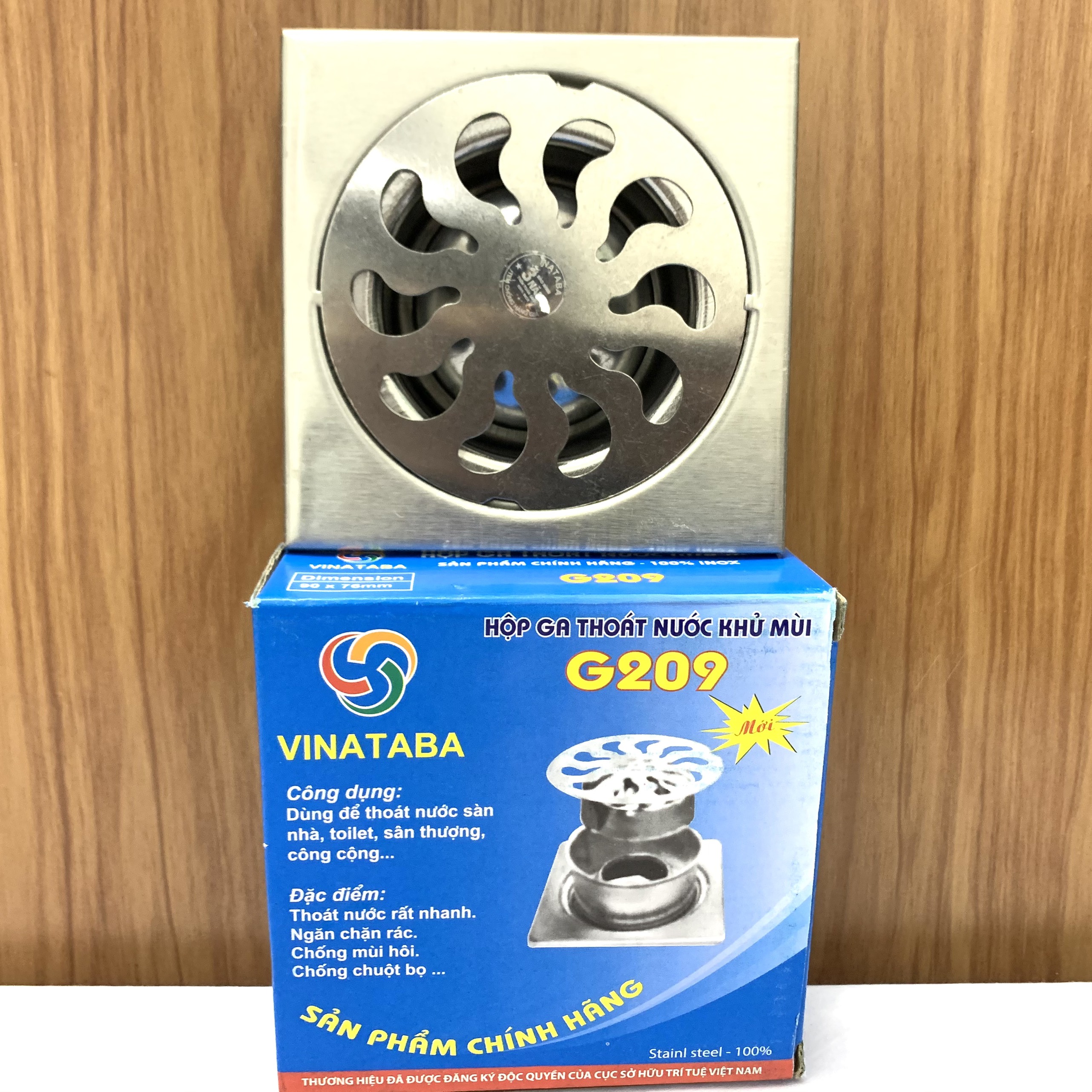Thoát sàn, hộp ga thoát nước khử mùi, chặn rác phi 60,75,90,110 vinataba