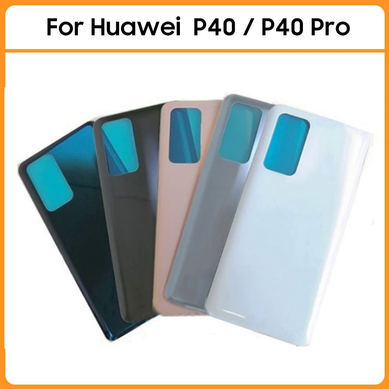 Mới cho  P40  P40 PRO pin trở lại Bìa 3D Glass Bảng điều chỉnh phía sau cửa p40pro nhà ở trường hợp máy ảnh khung ống kính dính thay thế