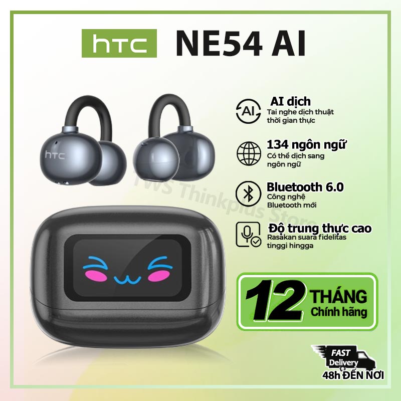 HTC NE54 Tai nghe Bluetooth không dây OWS Tai nghe dịch TWS Bluetooth V6.0 thuật thông minh Màn hình LED Chức năng hiển thị có thể dịch 134 ngoại ngữ