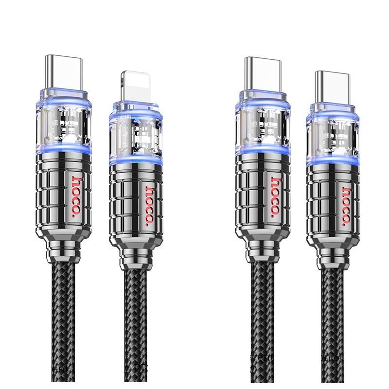 Cáp sạc nhanh hoco u122 typec to lightning 27w / typec to typec 60w, dài 1.2m - phụ kiện 1986
