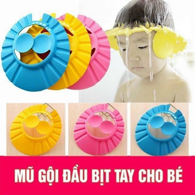 Mũ chắn nước, bịt tai cho bé gội đầu, cắt tóc