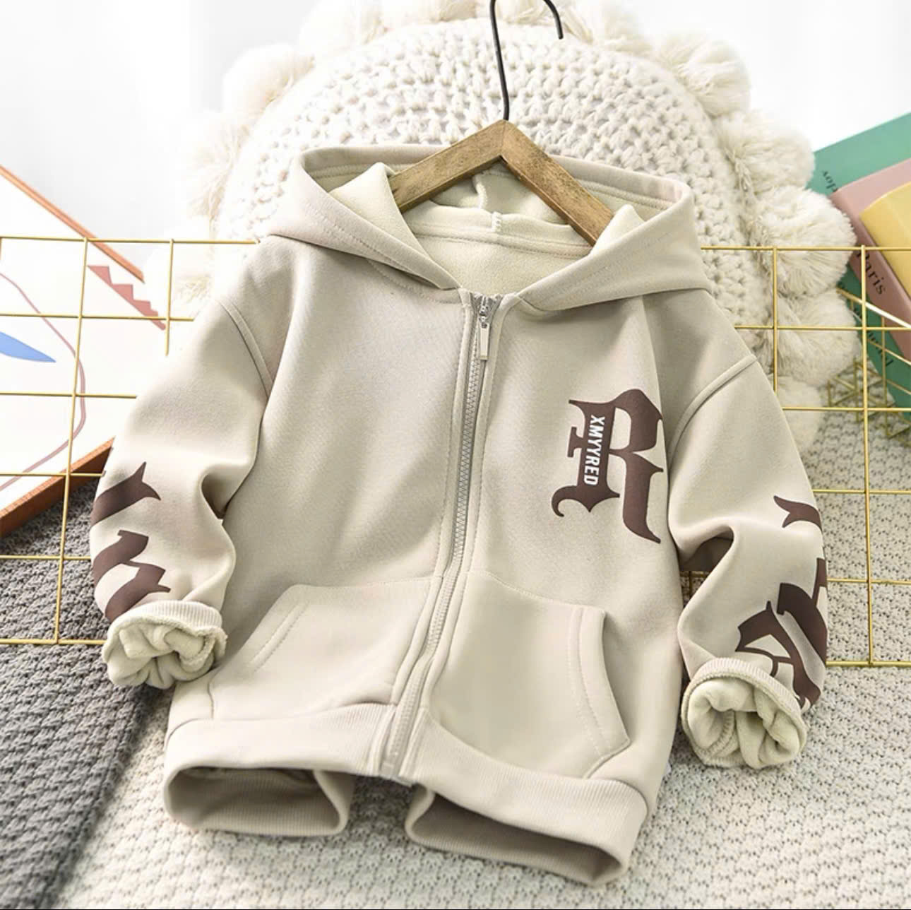 Áo khoác chất nỉ bông 14-48kg cho cả bé trai và bé gái mẫu R. Áo khoác bé trai, Áo khoác bé gái, Áo Khoác giữ ấm - A07 - 2