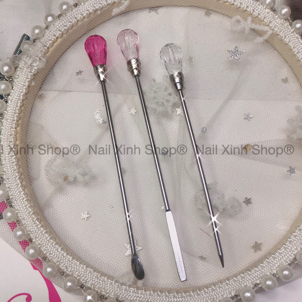 [HCM]Set 3 cây khuấy sơn geltrộn sơn gel kim tuyến bộ 3 cây chuyên dụng dụng cụ nail chuyên nghiệp