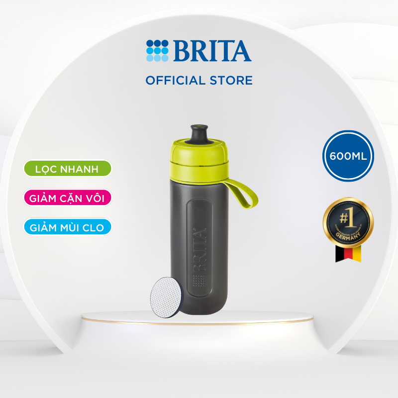 Bình lọc nước BRITA Active Lime 600ml (có sẵn 1 đĩa lọc Microdisc) - Thương hiệu đến từ Đức