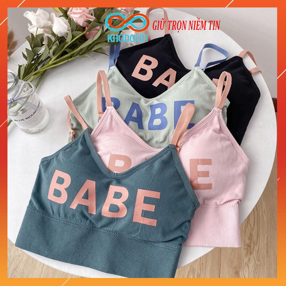 Áo bra BABE sexy 2 dây nhiều mầu đẹp, Áo ngực nữ mút mỏng hở lưng thể thao cao cấp KHODOLOT