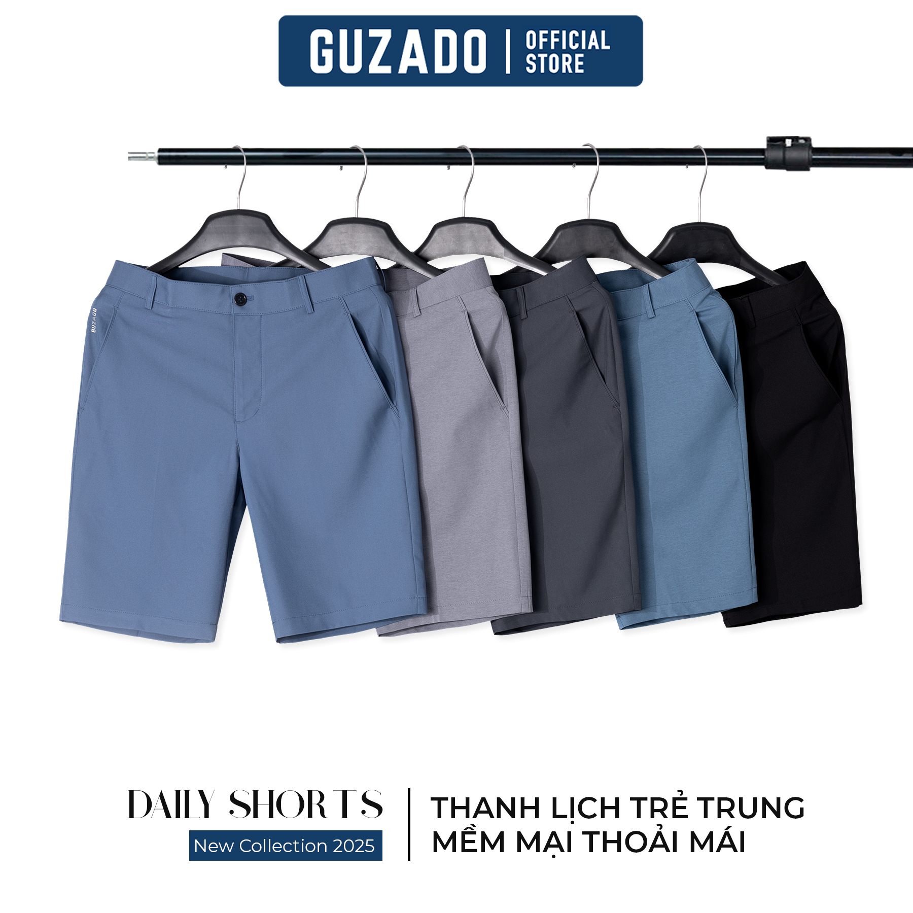 [MUA 3 GIẢM 10% CHỈ 12.10] Quần Short Nam Guzado Vải Gió Form Âu Lịch Sự Sang Trọng Mix Đồ Đẹp GSR15